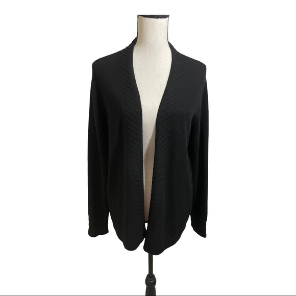 Cashmere charter club luxury open front cardigan black. Size medium cashmere - Picture 2 of 12